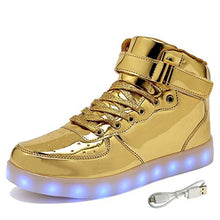 HOFISH Unisex LED High Top Light Up Shoes for Mens Womens Girls Boys Flashing Sneakers with 11 Lighting Patterns With Free LED shoeslace